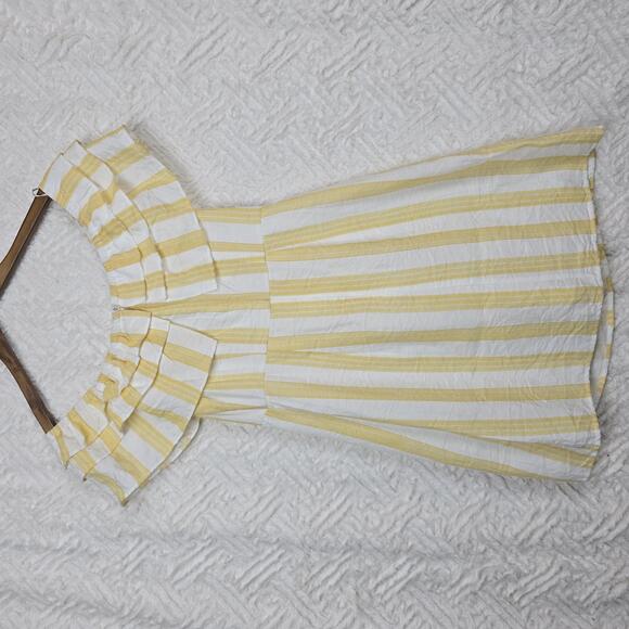 Lulus Women's Yellow and White Striped Off-Shoulder Casual Dress Size S - Picture 5 of 8